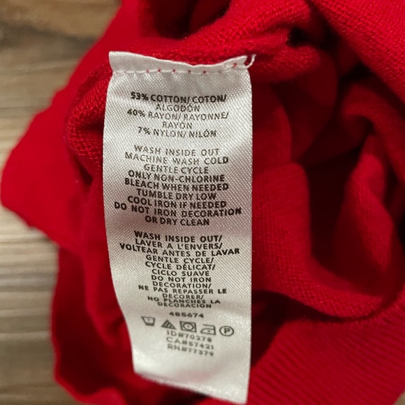 Red Holiday Sweater Embellished Neck | Ann Taylor Factory - Picture 6 of 8